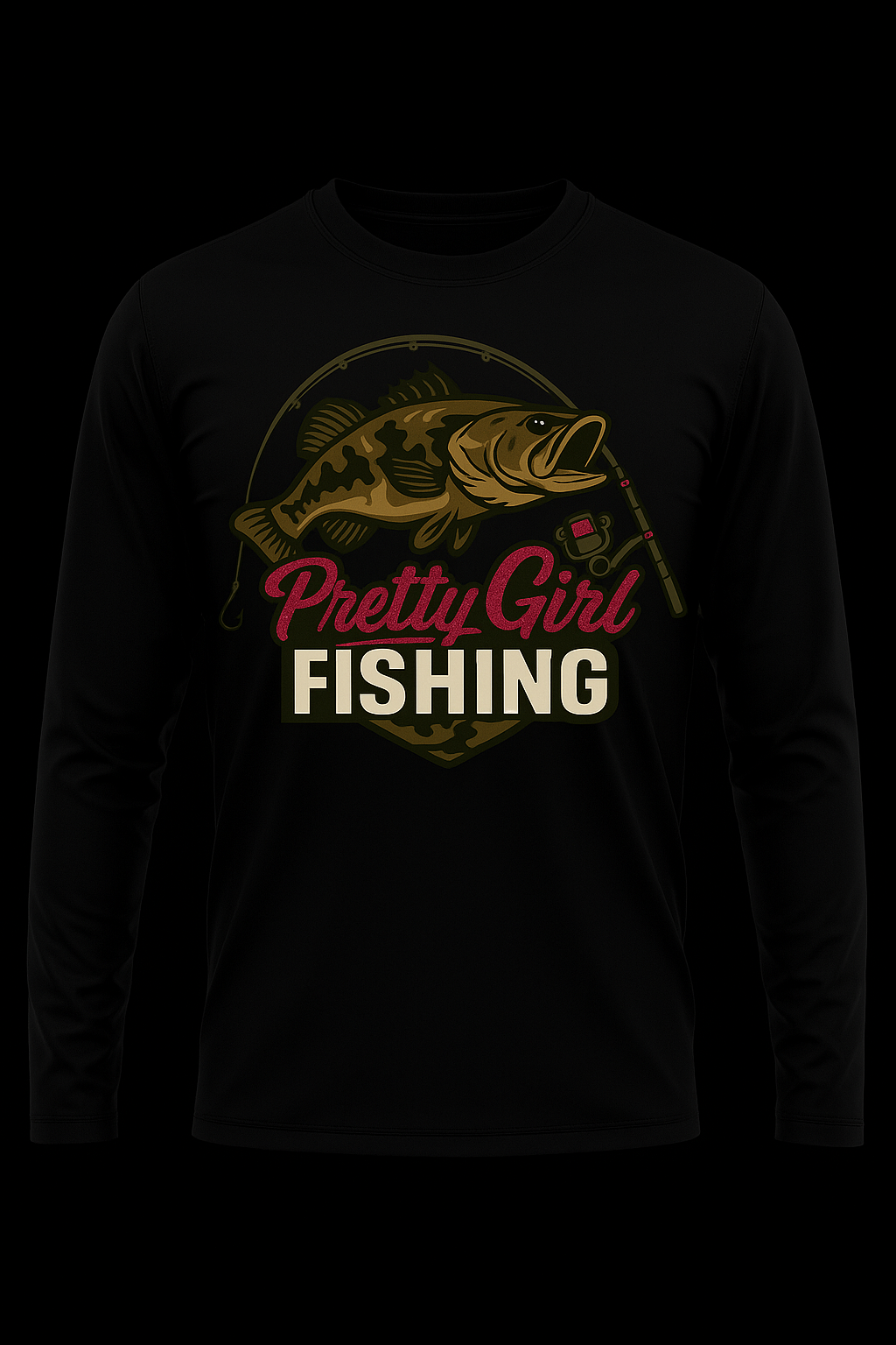 Black pretty girl fishing long sleeve