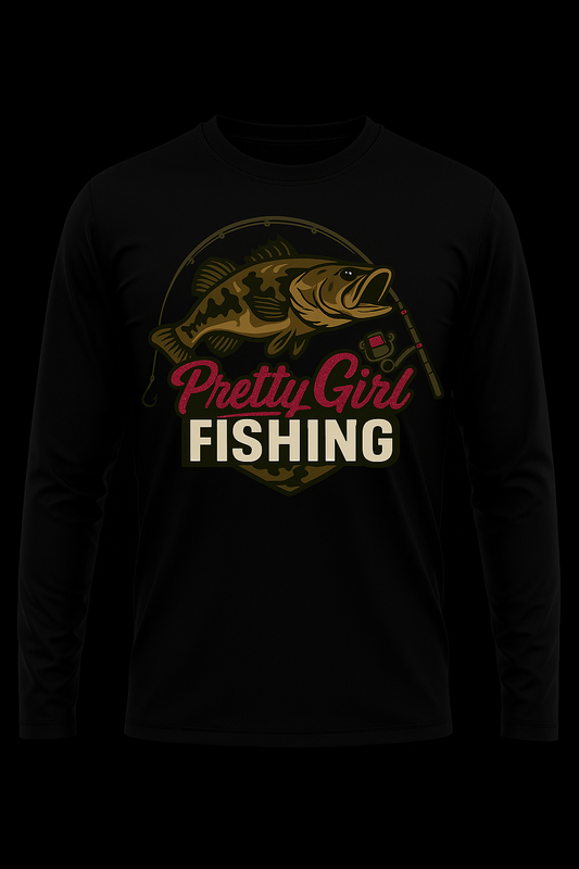 Black pretty girl fishing long sleeve