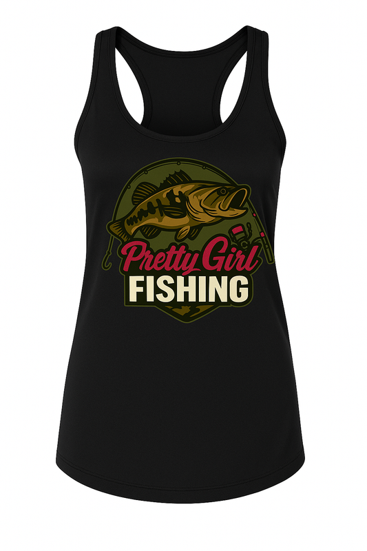 Pretty girl fishing tank